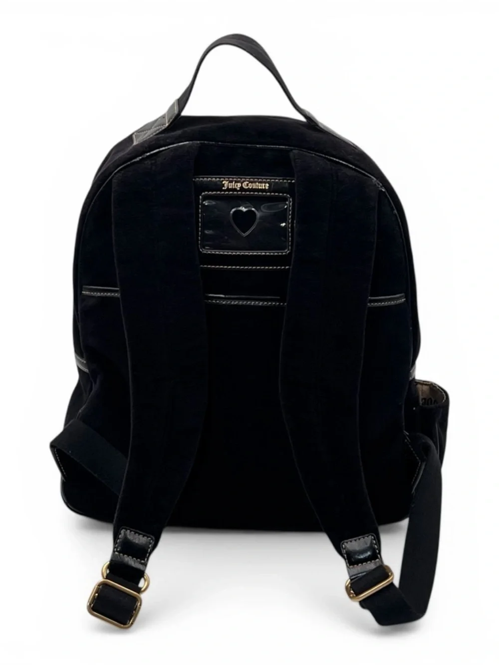 Vintage Juicy Couture Y2K Black Velour Large Backpack Embroidered Crown Logo